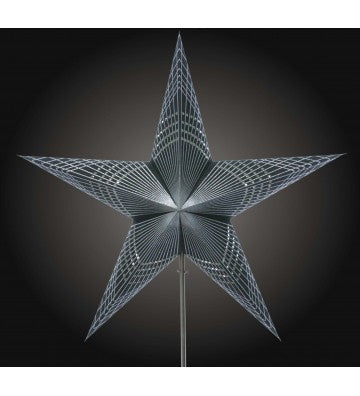 Leuchtstern Prisma schwarz Silberglitter mit Magnetverschluß