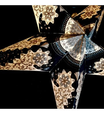 Leuchtstern Royal Black Mini Ø 20 cm 5 Zacken Zippverschluß