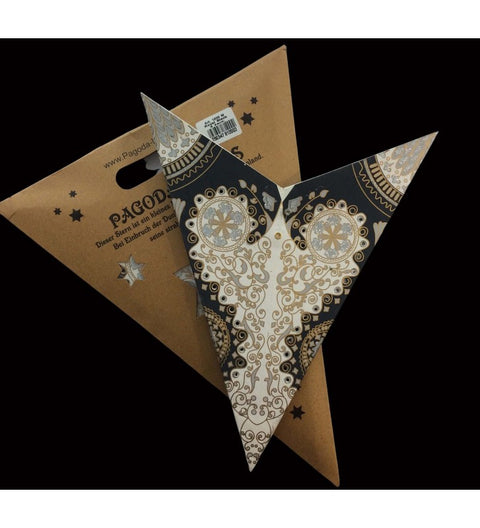 Leuchtstern Royal Black schwarz/weiß 5 Zacken mit Magnetverschluß