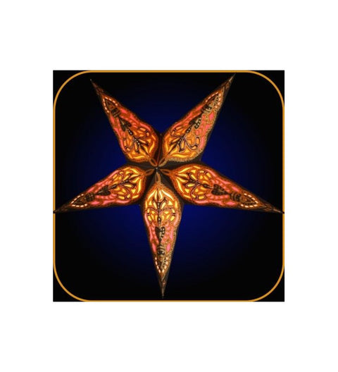 Leuchtstern Sumita kupfer/schwarz Goldglitter 5 Zacken mit Magnetverschluß