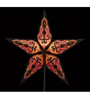 Leuchtstern Sumita kupfer/schwarz Goldglitter 5 Zacken mit Magnetverschluß