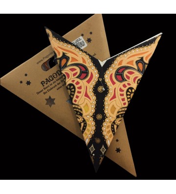 Leuchtstern Sumita kupfer/schwarz Goldglitter 5 Zacken mit Magnetverschluß