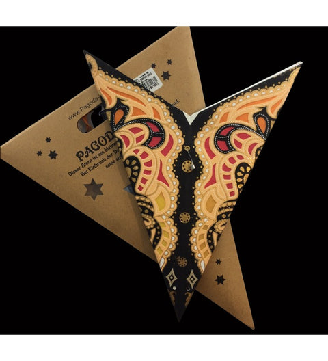 Leuchtstern Sumita kupfer/schwarz Goldglitter 5 Zacken mit Magnetverschluß