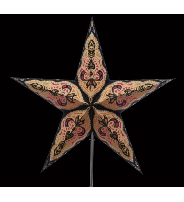 Leuchtstern Sumita kupfer/schwarz Goldglitter 5 Zacken mit Magnetverschluß