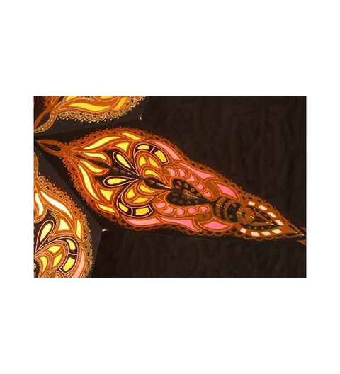 Leuchtstern Sumita kupfer/schwarz Goldglitter 5 Zacken mit Magnetverschluß