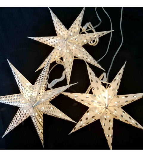 Leuchtsterne 3-er SET zur Wahl gold oder silber