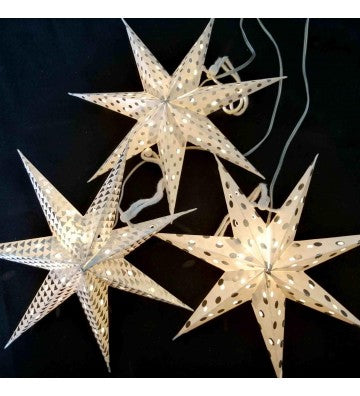 Leuchtsterne 3-er SET zur Wahl gold oder silber