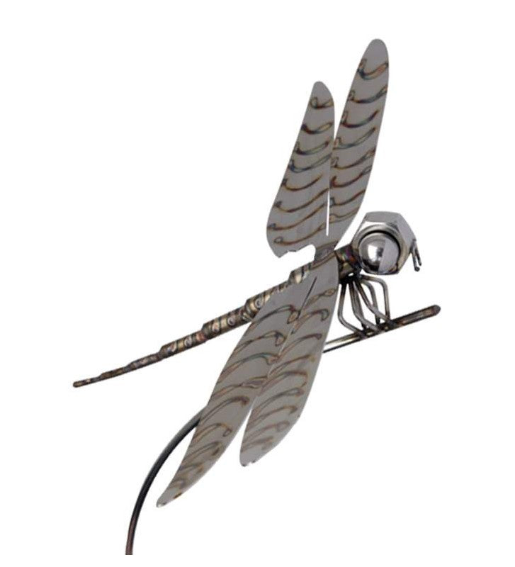 Gartenstecker Libelle Edelstahl schwingend & wetterfest, 200 cm