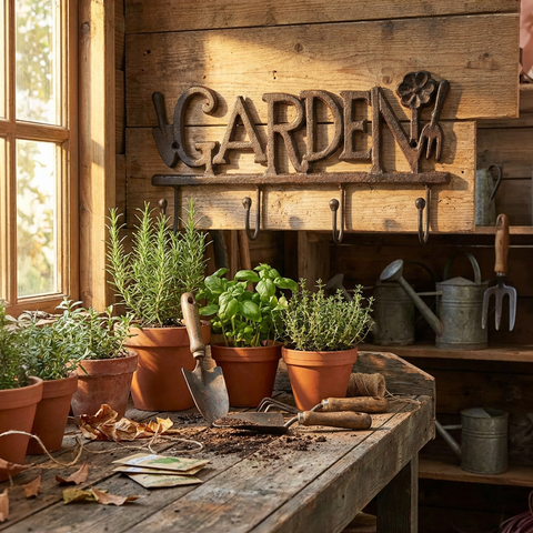 Hakenleiste „Garden“ Gusseisen – 29 cm mit 4 Haken