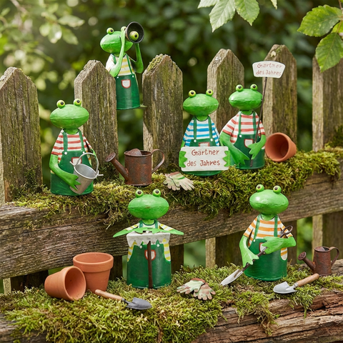 Zaunhocker Frosch aus Metall ca. 21 cm zur Wahl 6 Motive