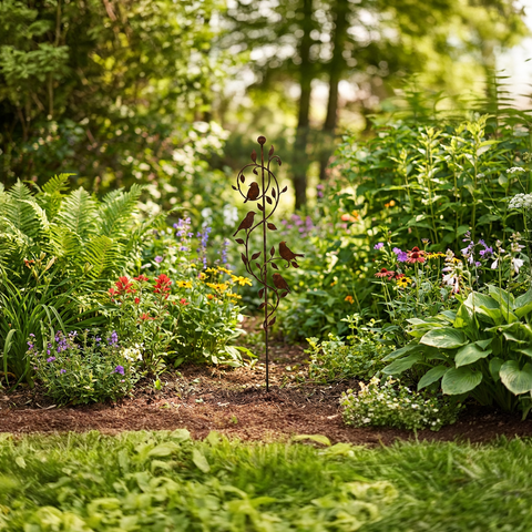 Gartenstecker Edelrost ca. 120 cm Vogelranken