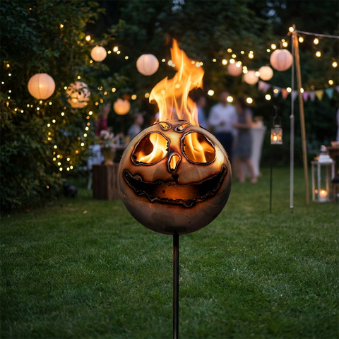 Große Feuerfratze Lach Gesicht Ø 18 cm XL aus Edelstahl