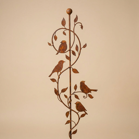 Gartenstecker Edelrost ca. 120 cm Vogelranken