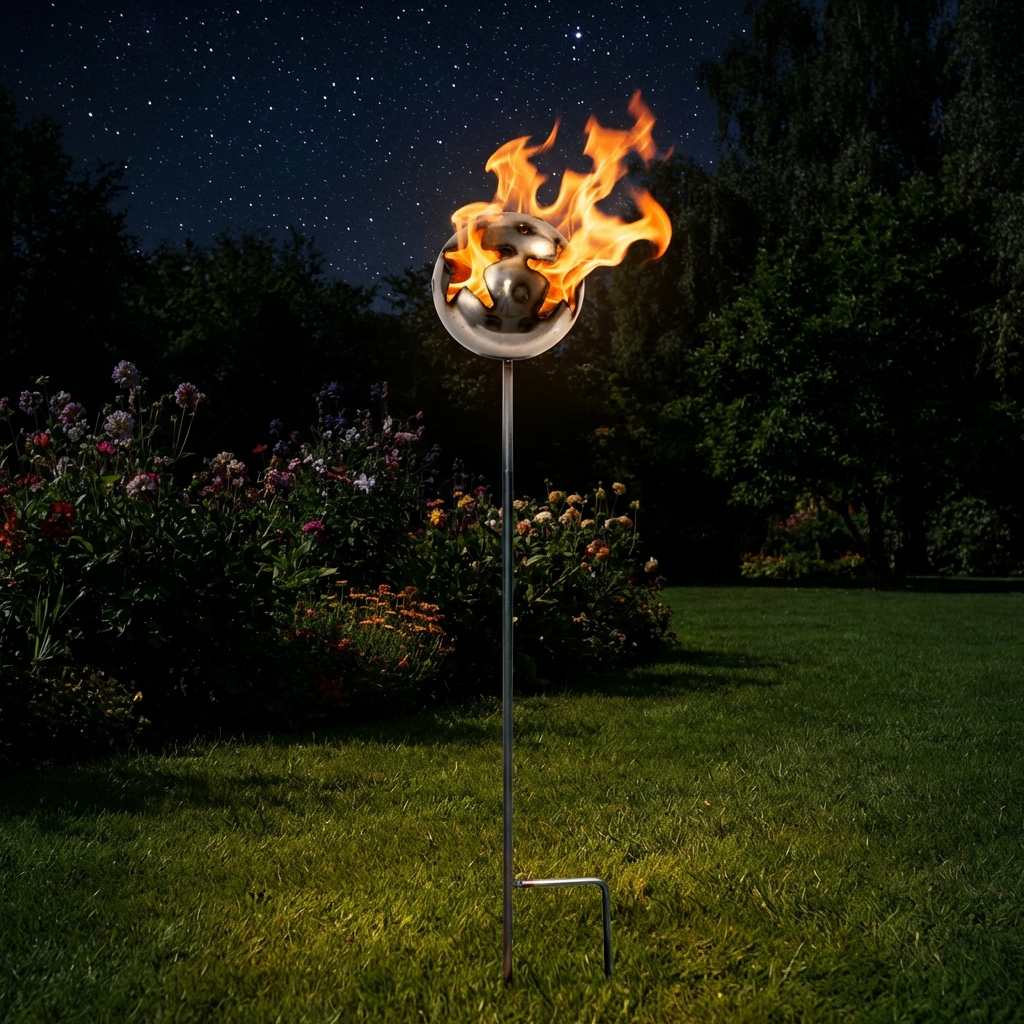 Feuerkugel Motiv Sterne  Ø 13cm aus Edelstahl