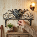 Wandleiste mit Herz antik – 3 Haken im Landhausstil ca. 18 cm breit