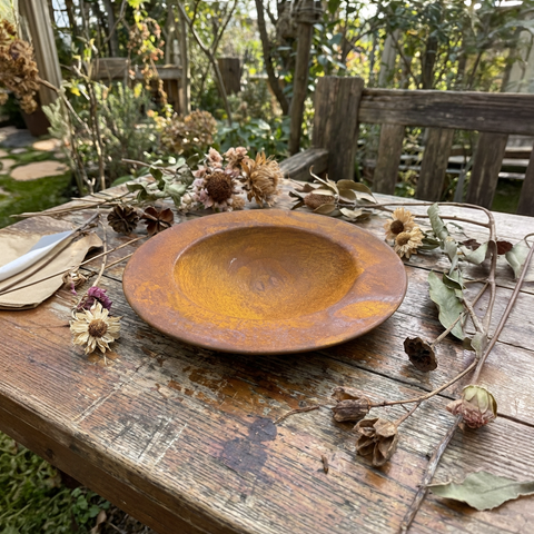 Edelrost Dekoschale Ø40 cm – Metallschale für Garten