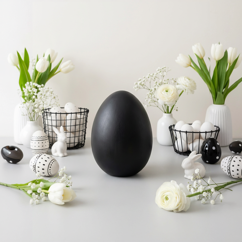 Oster-Ei Schwarz aus Keramik ca. 20 cm Moderne Oster- & Frühlingsdeko