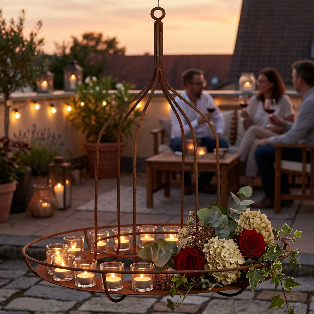 Edelrost Kranz Ø40 cm – Hängedeko für Garten & Wohnraum
