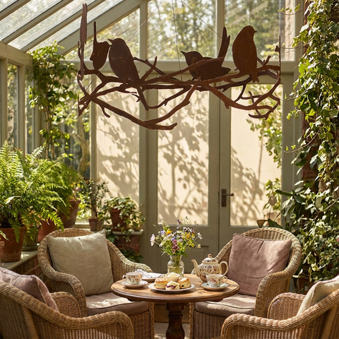 Edelrost Vogelkranz Ø45 cm – Rost Deko Garten Metall