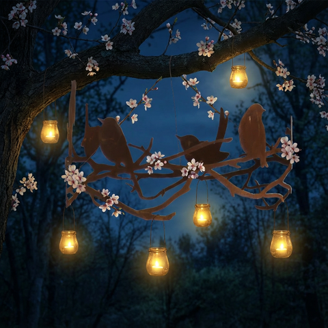 Edelrost Vogelkranz Ø45 cm – Rost Deko Garten Metall