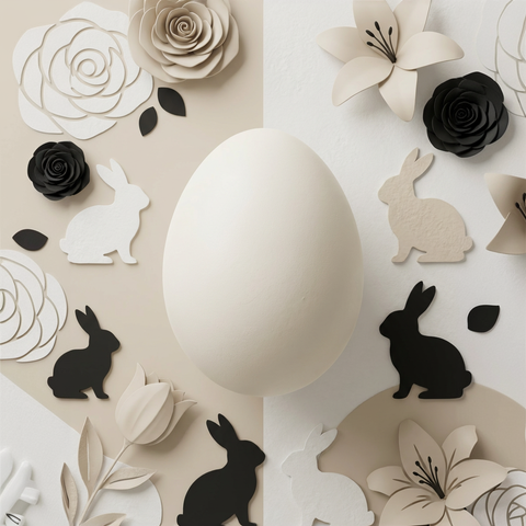 Oster-Ei Weiß aus Keramik  ca. 20 cm  Moderne Oster- & Frühlingsdeko