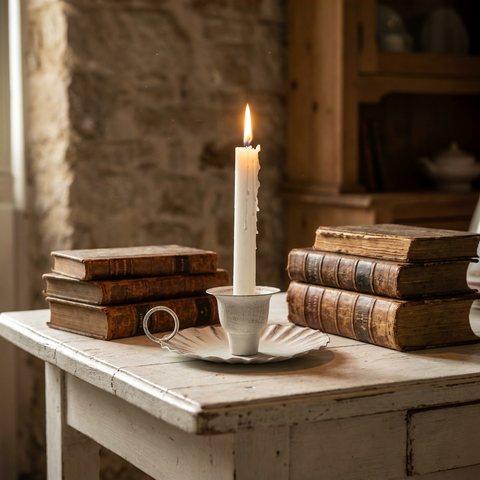 Kerzenhalter aus Metall Clair Blanc – 16 cm Shabby Chic