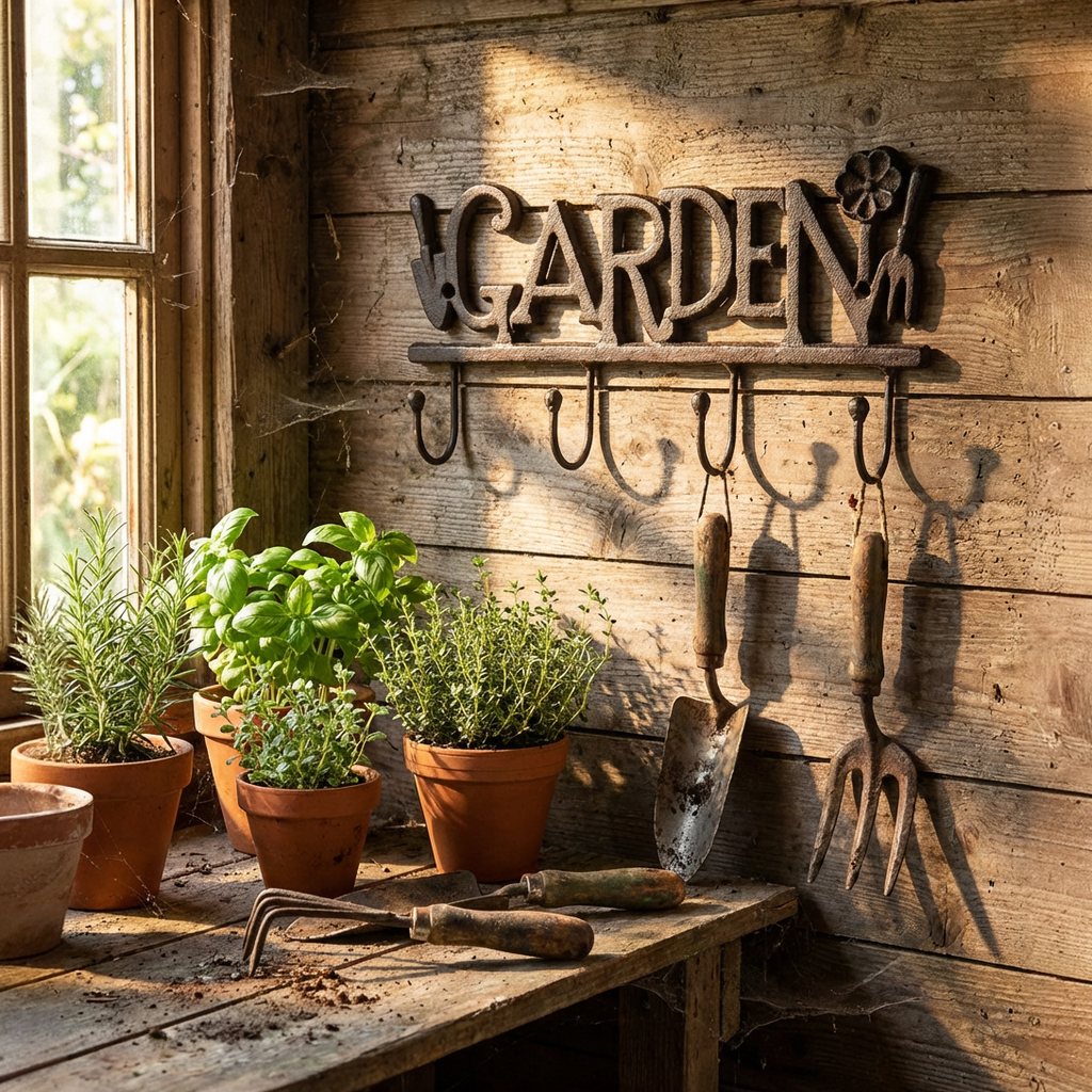 Hakenleiste „Garden“ Gusseisen – 29 cm mit 4 Haken