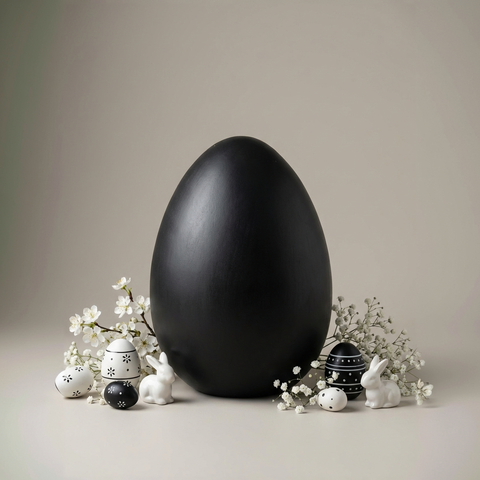 Oster-Ei Schwarz aus Keramik ca. 15 cm Moderne Oster- & Frühlingsdeko