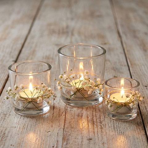 Massives Glas Windlicht Ø 6,5 cm – Teelichtglas klar