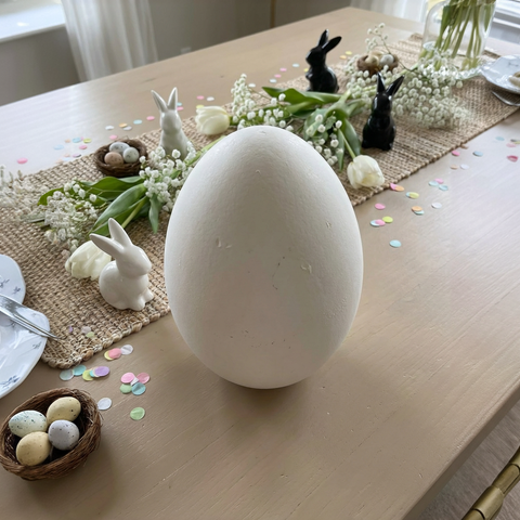 Oster-Ei Weiß aus Keramik  ca. 20 cm  Moderne Oster- & Frühlingsdeko