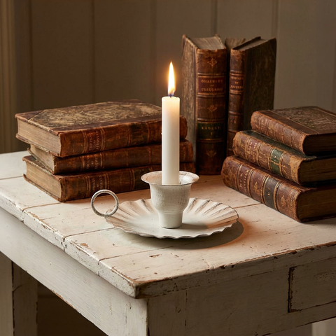 Kerzenhalter aus Metall Clair Blanc – 16 cm Shabby Chic