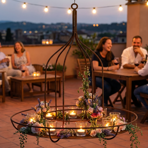 Edelrost Kranz Ø40 cm – Hängedeko für Garten & Wohnraum