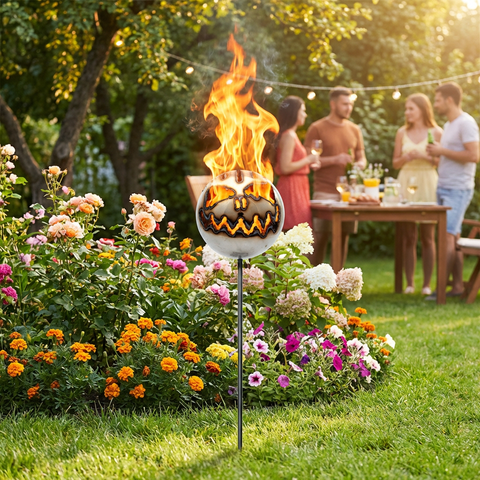 Große Feuerfratze Zickzack Gesicht Ø 18 cm XL aus Edelstahl