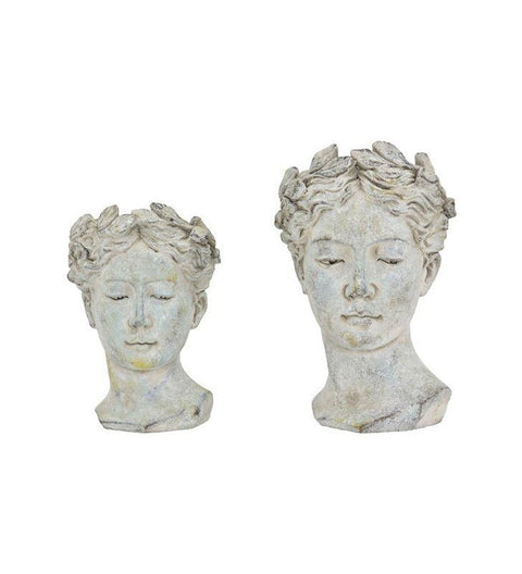 Pflanzbüste Valo grau/weiß zur Wahl in 2 versch. Größen