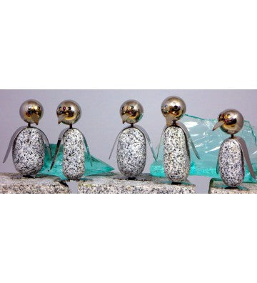 Pinguin S ca.15cm hoch aus Granit und Edelstahl Original Gebrüder Lomprich