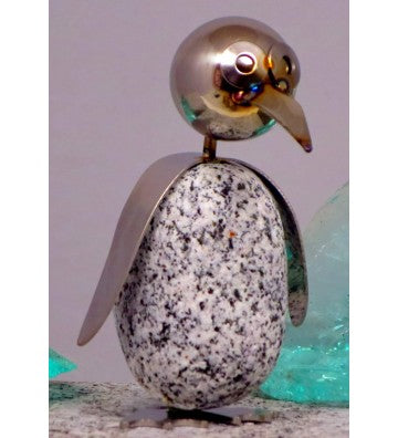 Pinguin S ca.15cm hoch aus Granit und Edelstahl Original Gebrüder Lomprich
