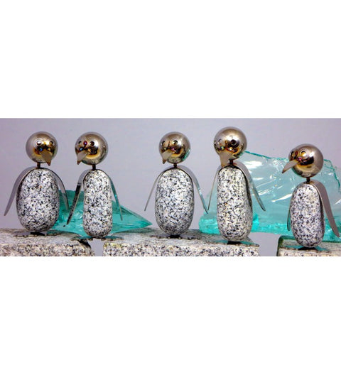 Pinguin S ca.15cm hoch aus Granit und Edelstahl Original Gebrüder Lomprich