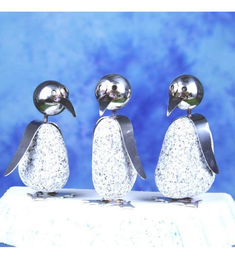 Pinguin S ca.15cm hoch aus Granit und Edelstahl Original Gebrüder Lomprich