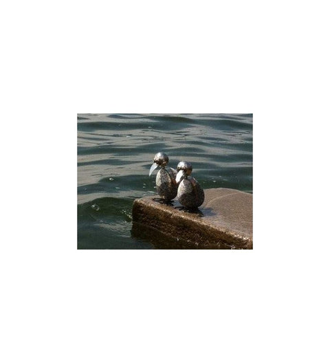 Pinguin S ca.15cm hoch aus Granit und Edelstahl Original Gebrüder Lomprich