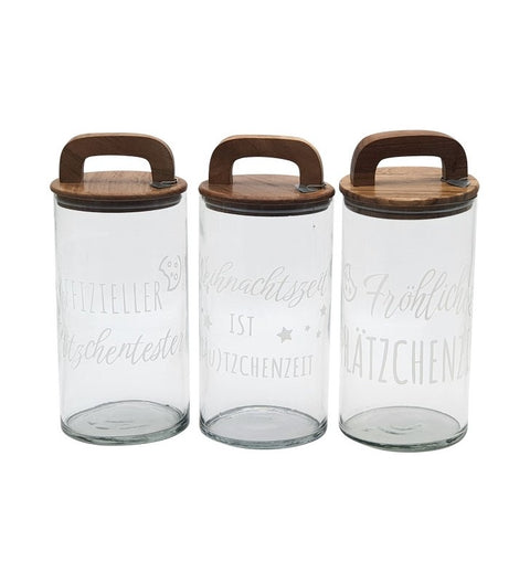 Plätzchenglas Verrerie, Glas/Holz, ca. 11x11x20,5 cm zur Wahl
