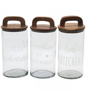 Plätzchenglas Verrerie, Glas/Holz, ca. 11x11x20,5 cm zur Wahl