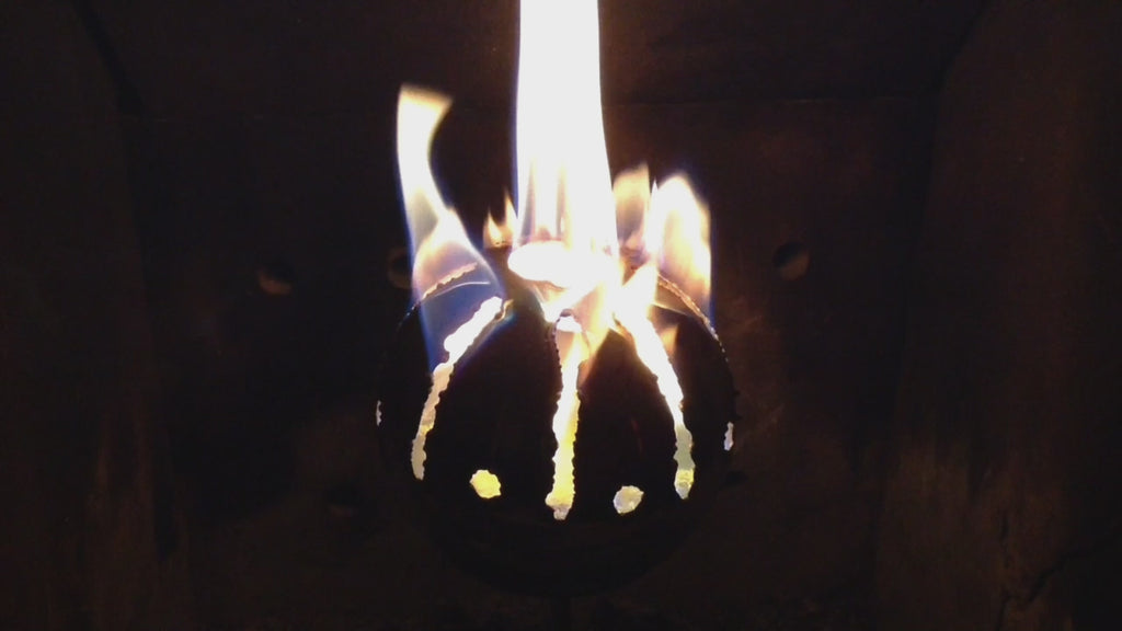 Feuerkugel Motiv Sonne Ø 13cm aus Edelstahl mit 1 Liter Bioethanol Gratis