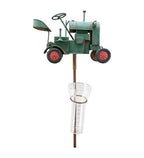 Regenmesser Garten Traktor aus Metall mit Messglas ca. 126 cm
