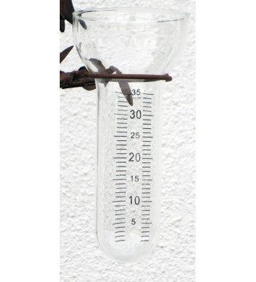 Regenmesser Vogelduo aus Metall, braun ca. 125 cm