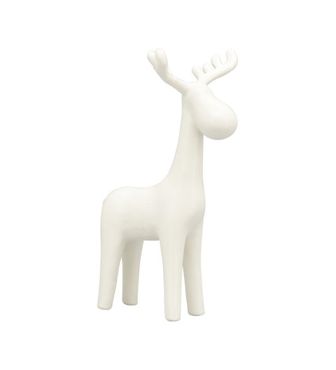 Rentier Ivory matt weiß Keramik ca. 13x10x21,5 cm