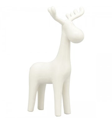 Rentier Ivory matt weiß Keramik ca. 13x10x21,5 cm