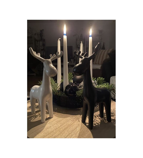 Rentier XOXO, schwarz, Keramik, 13x10x21,5 cm