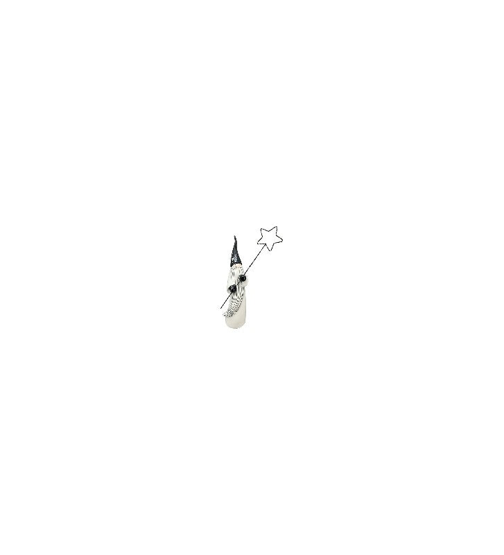 XMAS Wichtel Santa aus Keramik mit LED Stern ca.9,6x17x31,5 cm