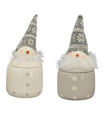 Schneemann Dose aus Keramik weiß ca. 27 cm groß zur Wahl