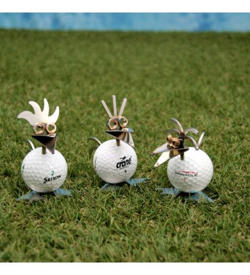 Golf Birdie Set Edelstahl – 3er Set 8,5 cm, Geschenk für Golfspieler